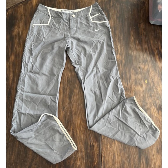 Nike Pants - Nike Y2K Pants Womens A (4-6) Mid Rise Gray Track Ankle Zip Straight Leg